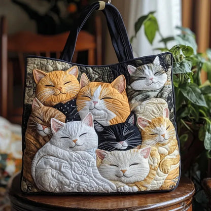 Dromende Kittens Gewatteerde Handgemaakte Tas