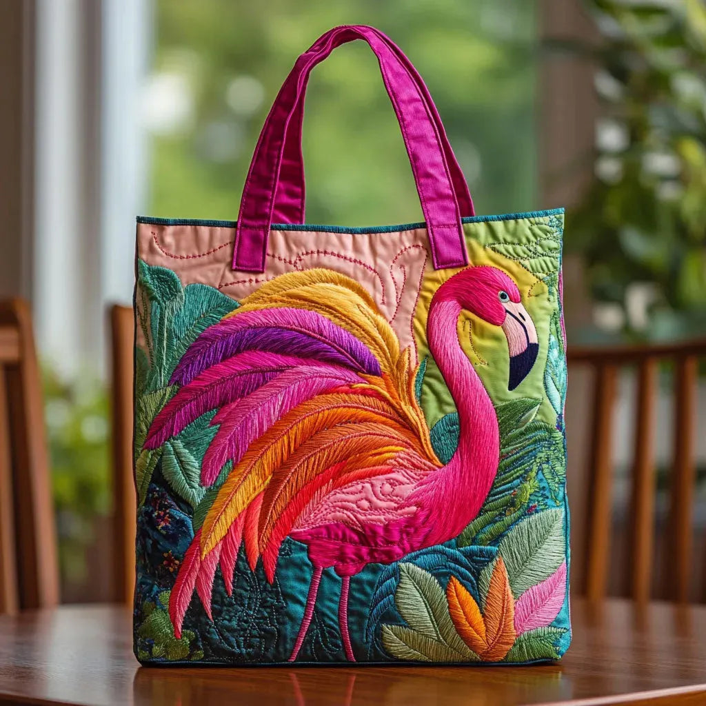 Regenboogflamingo Gewatteerde Tas