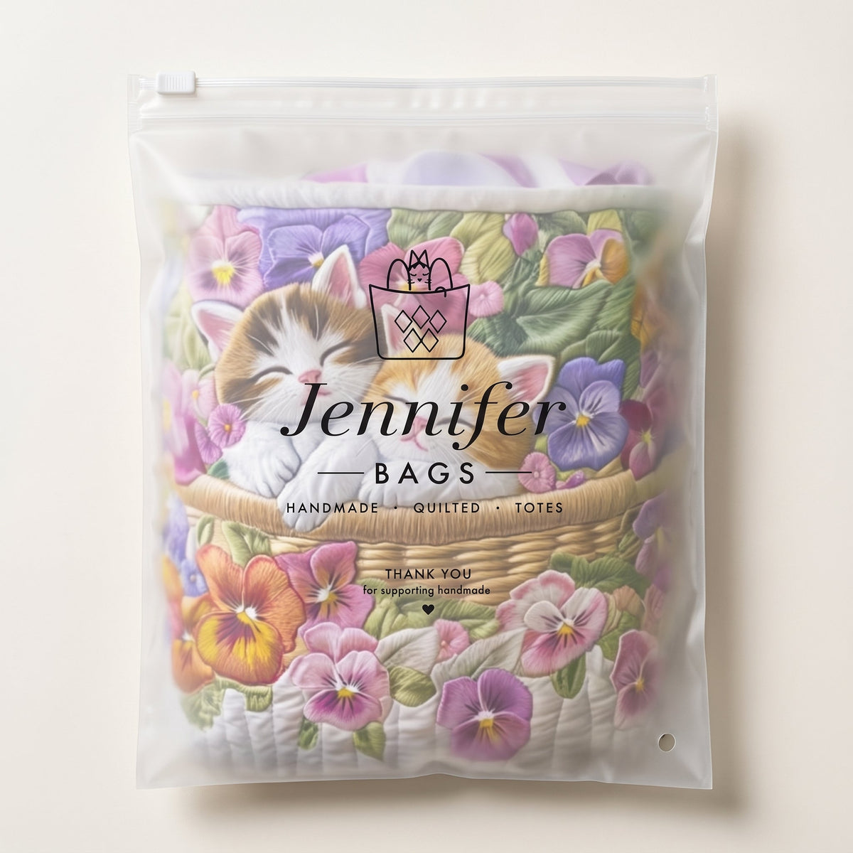 Feline Chaos Quilted Laundry Basket