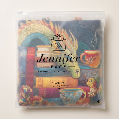 Artisan Bag - Dragon Reader with Books and Mugs