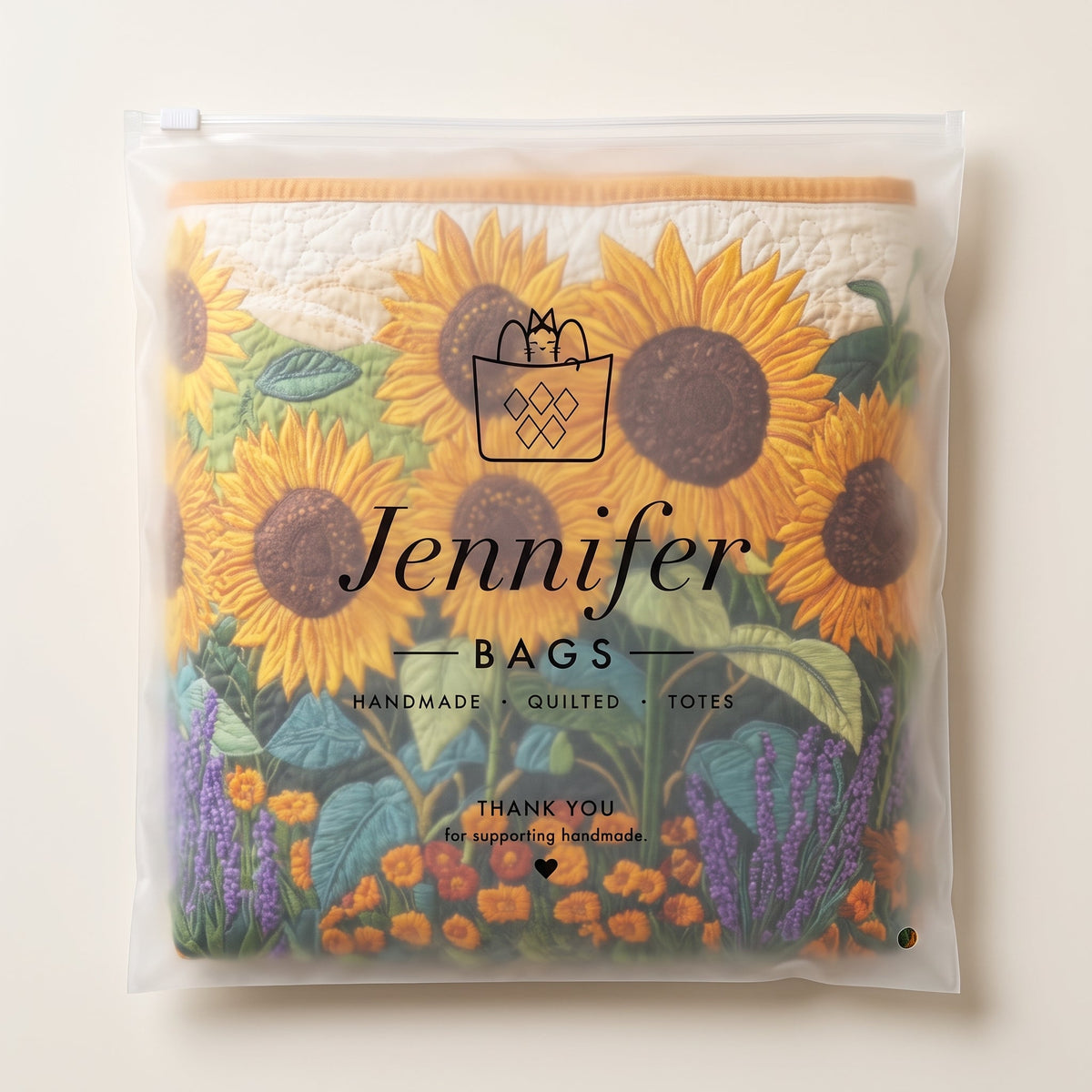 Sunflowers Quilted Laundry Basket