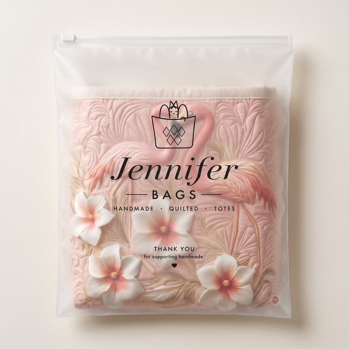 Floral Flamingo Quilted Laundry Basket