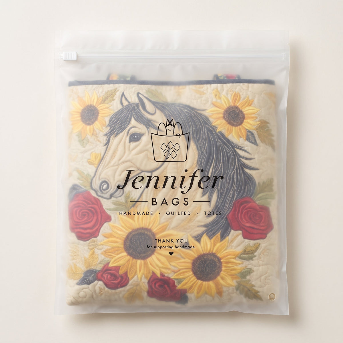 Wild Horse Quilted Tote Bag
