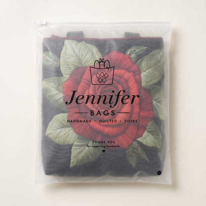 Elegant Rose Quilted Tote Bag
