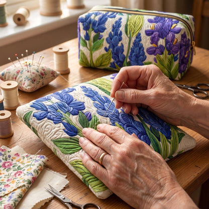 Bloom of Light Quilted Makeup Bag