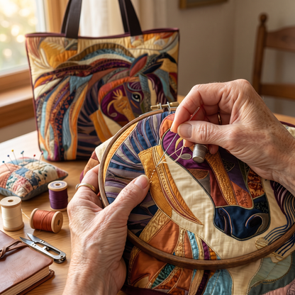 Artisanal Bag - Multicolored Mosaic Horse