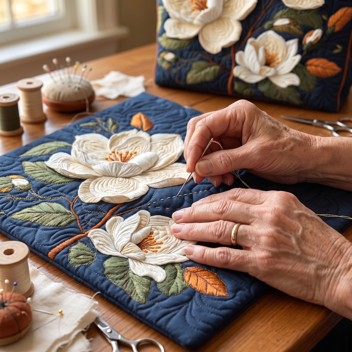 Artisan Quilted Bag - Delicate Magnolia
