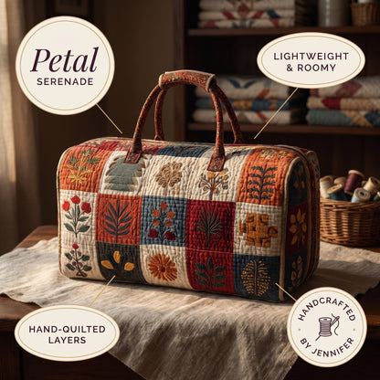 Petal Serenade Quilted Duffle Bag