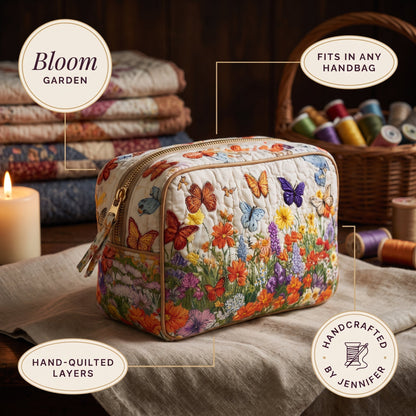 Bloom Garden Quilted Makeup Bag