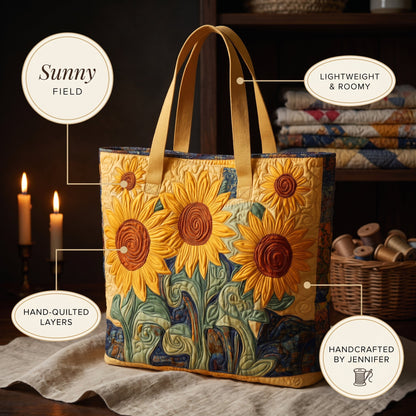 Sunny Field Quilted Tote Bag