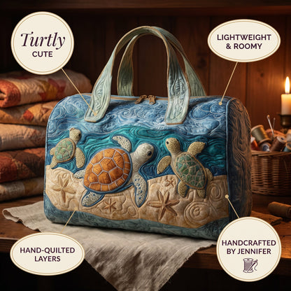 Turtly Cute Quilted Duffle Bag