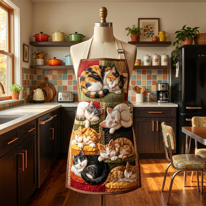 Gewatteerd keukenschort Kattenkruidhuisje