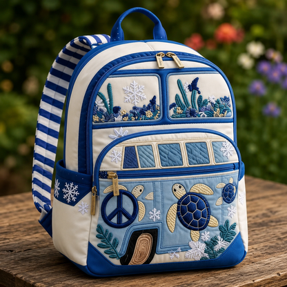 Quilted Boho Rucksack – Sea Turtle