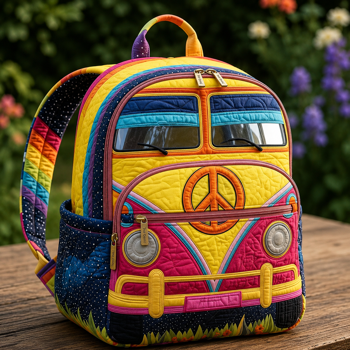 Quilted Boho Rucksack – Bus in the Sunlight