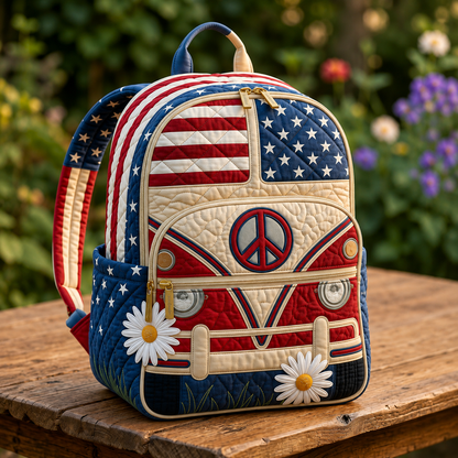 Quilted Boho Rucksack – Stars and Daisies