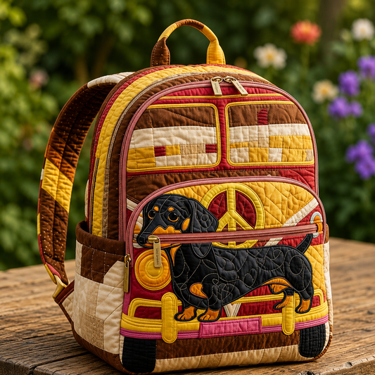 Quilted Boho Rucksack – Dachshund