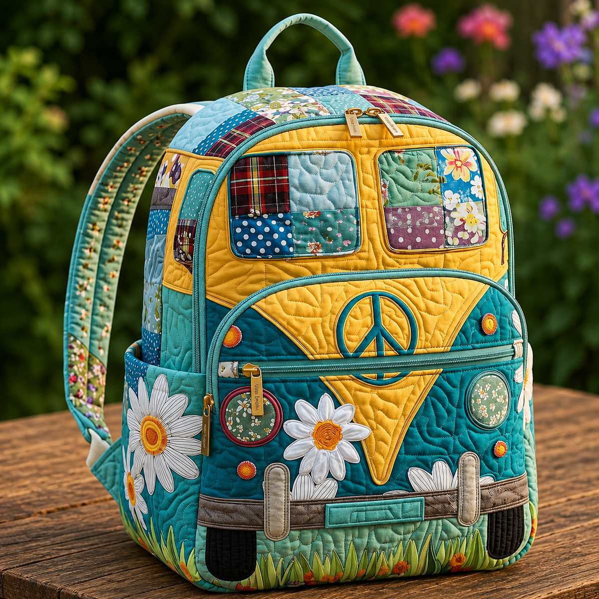 Quilted Boho Rucksack – Hippie Bus