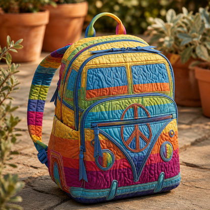 Quilted Boho Rucksack – Rainbow