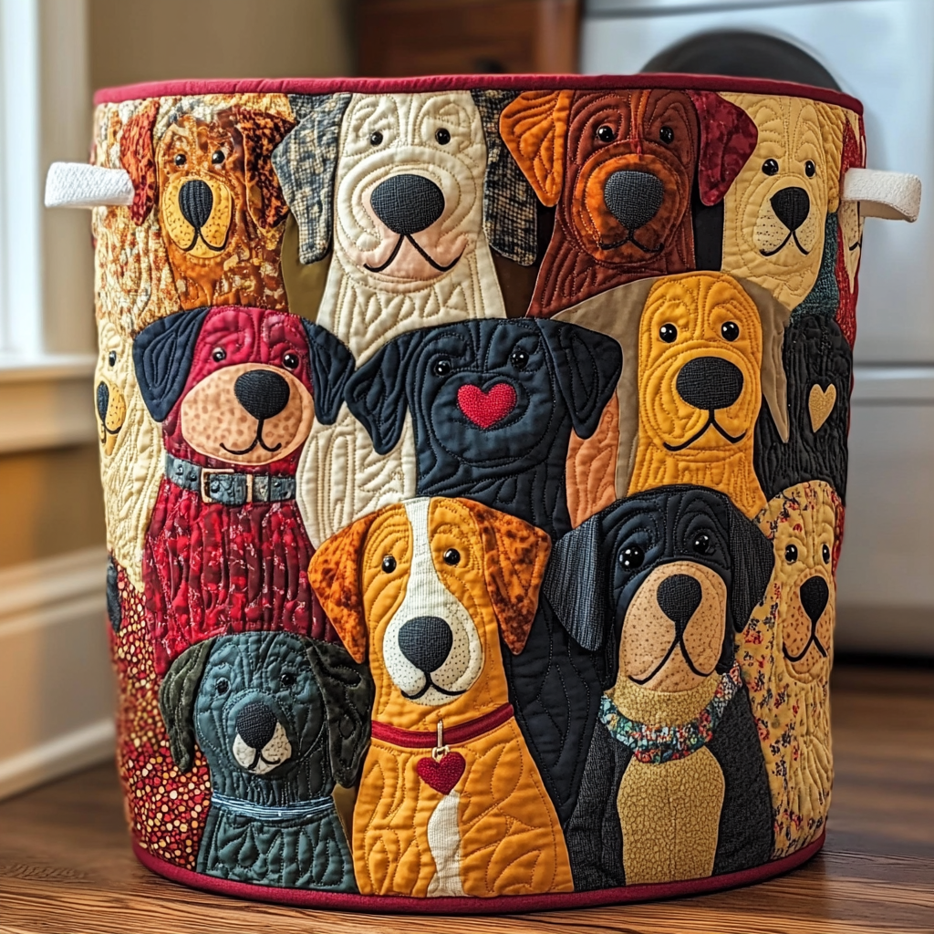 Gewatteerde wasmand Kleurrijke honden