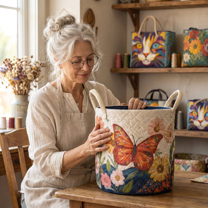 Colorful Beauty Quilted Laundry Basket