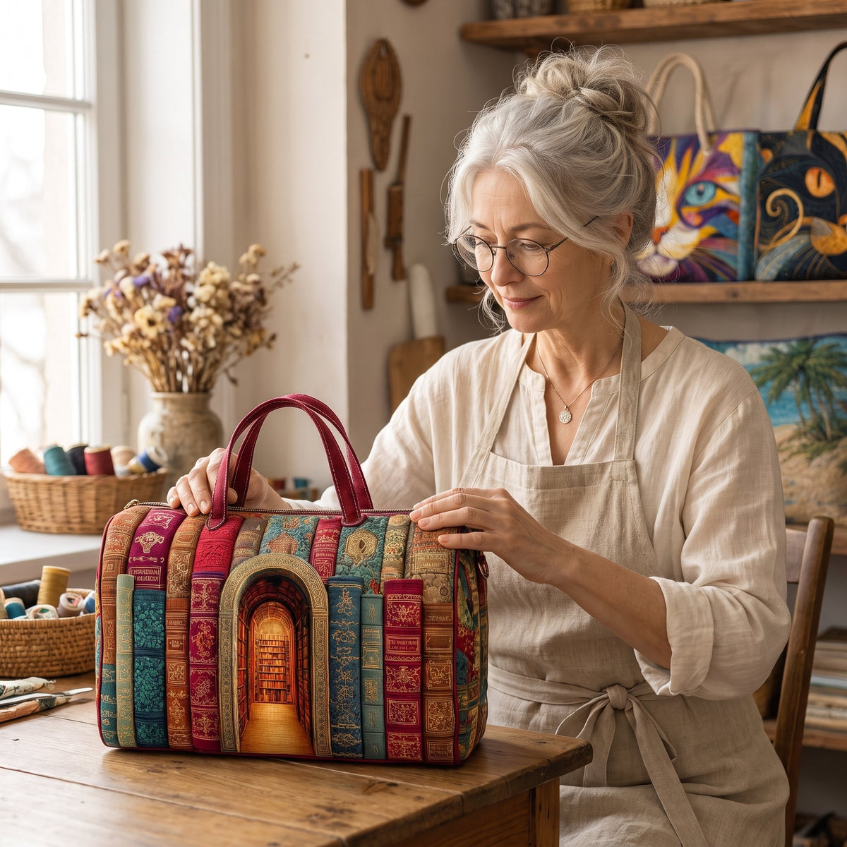 Hidden Library Quilted Duffle Bag