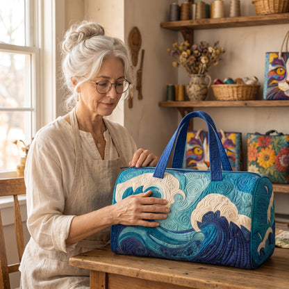 Rising Wave Quilted Duffle Bag