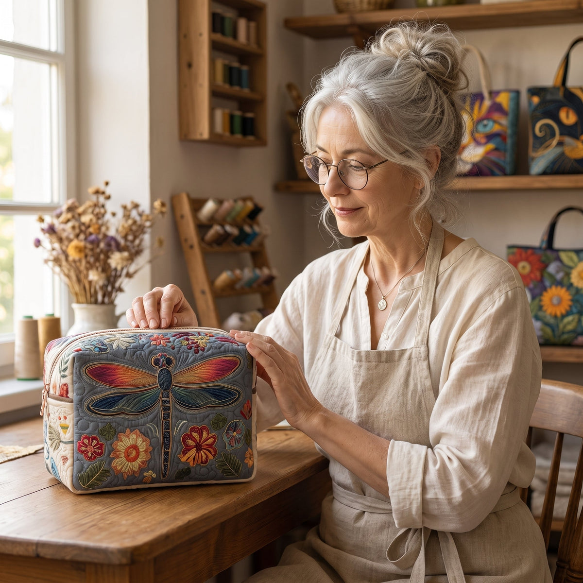 Breeze Catcher Quilted Makeup Bag