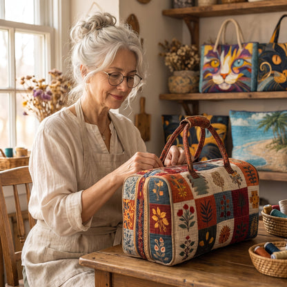 Petal Serenade Quilted Duffle Bag