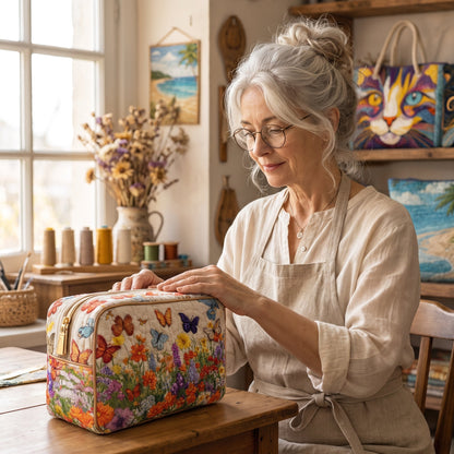 Bloom Garden Quilted Makeup Bag