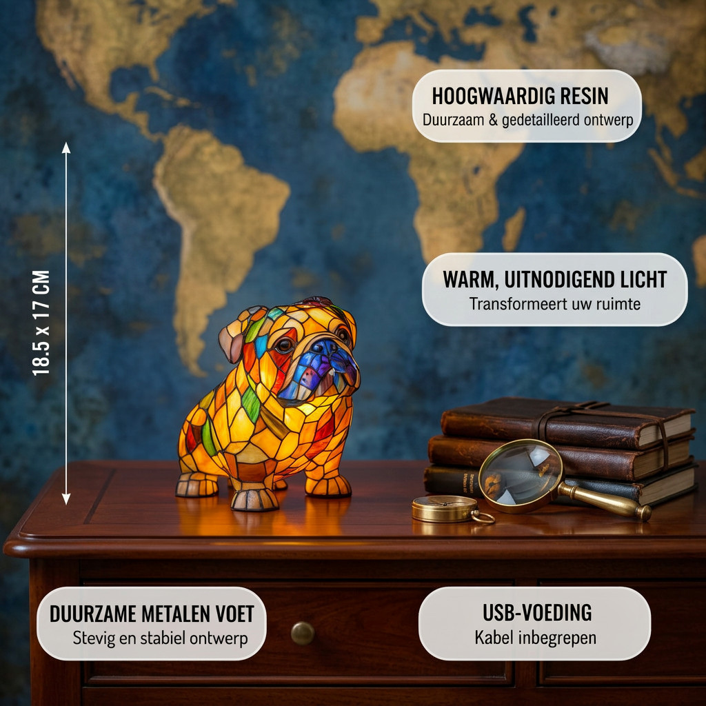 Betoverde Bulldog Lamp
