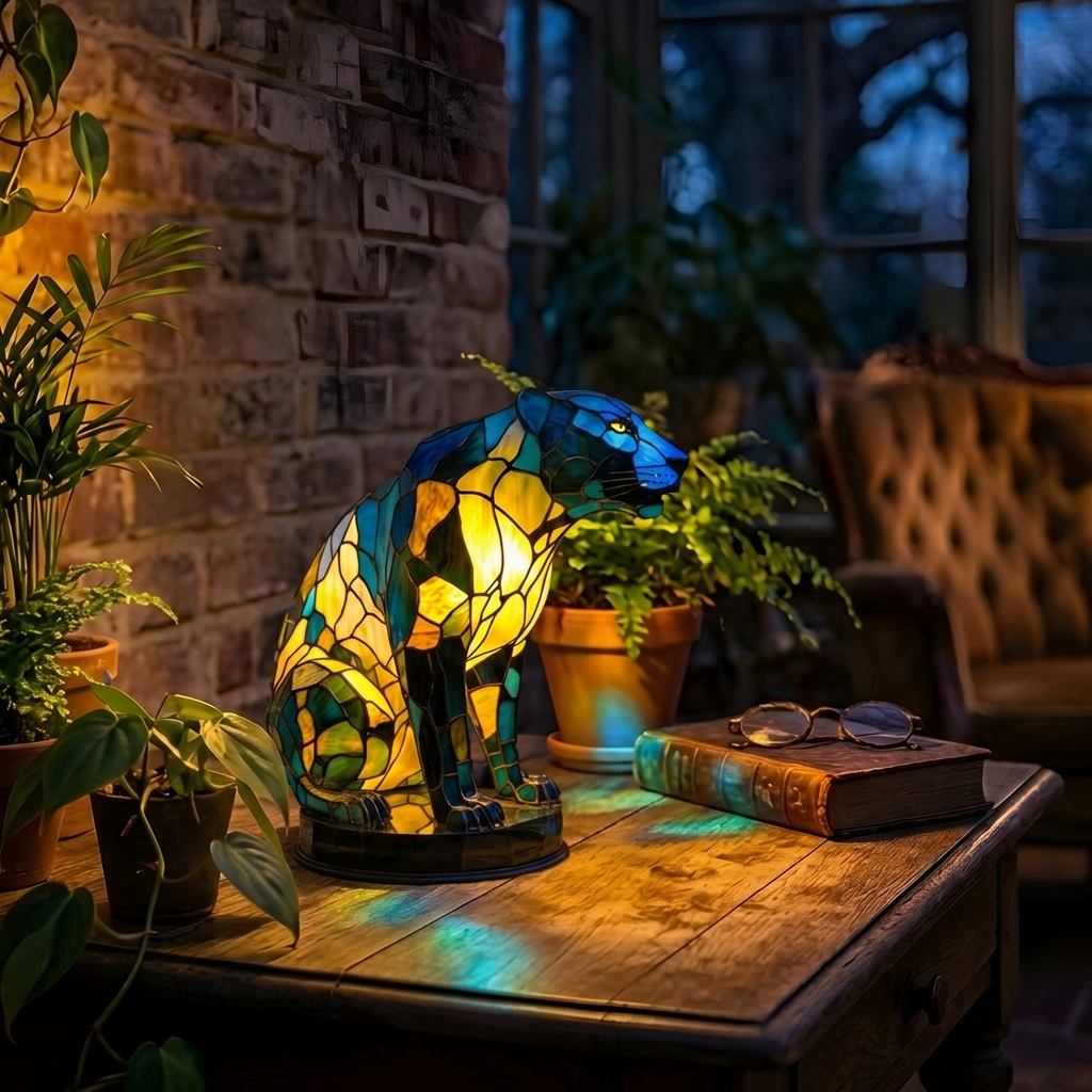 Fluwelen Panter Lamp