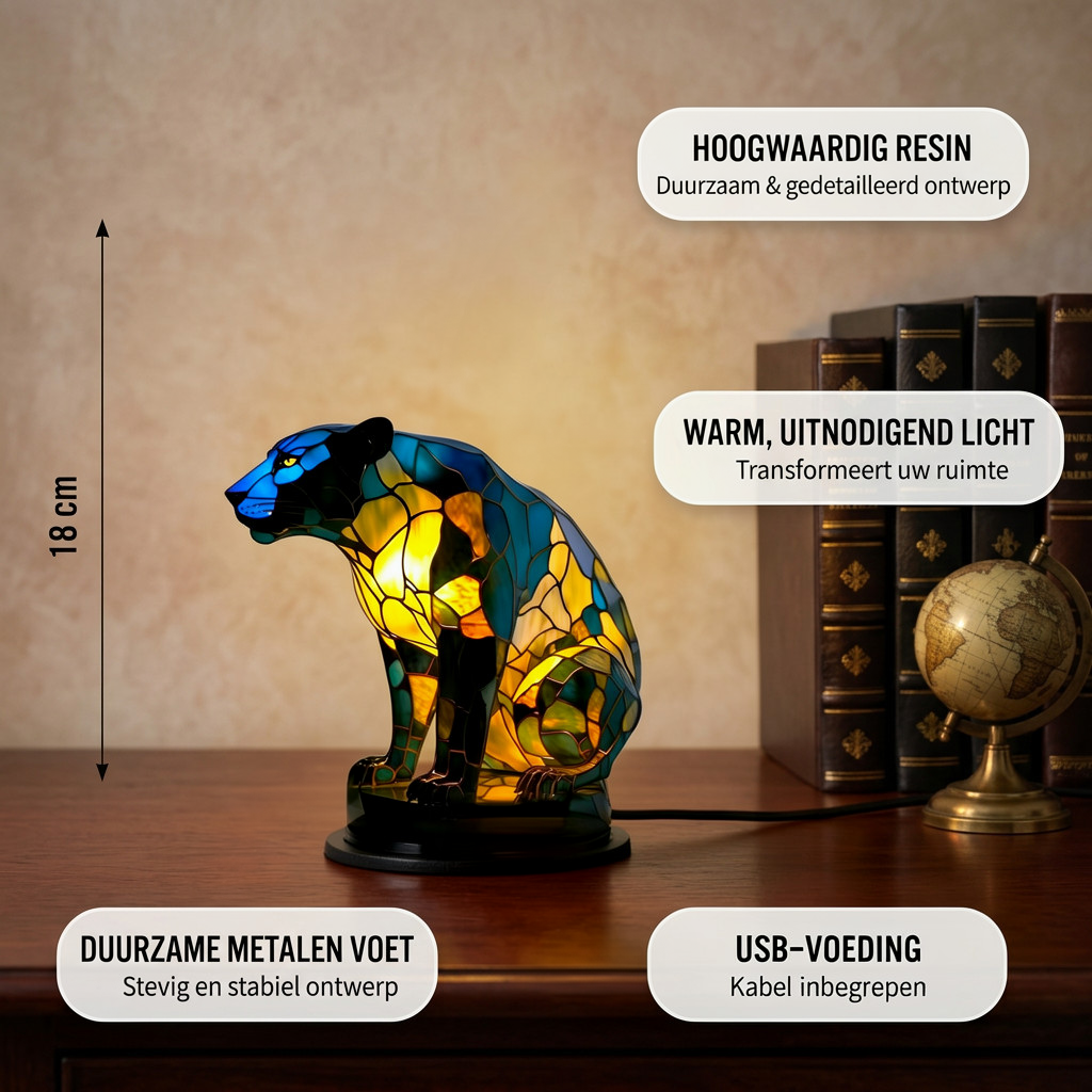 Fluwelen Panter Lamp