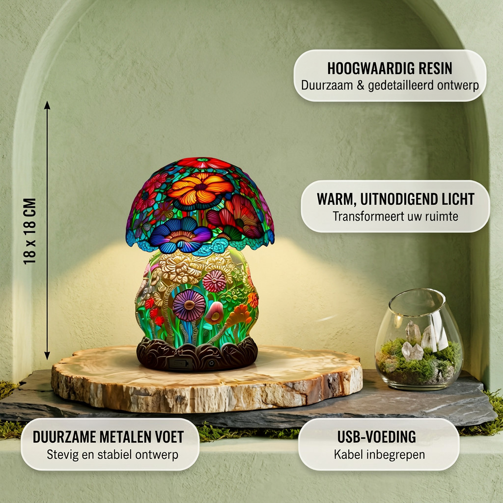 Berijpte Paddenstoel Lamp