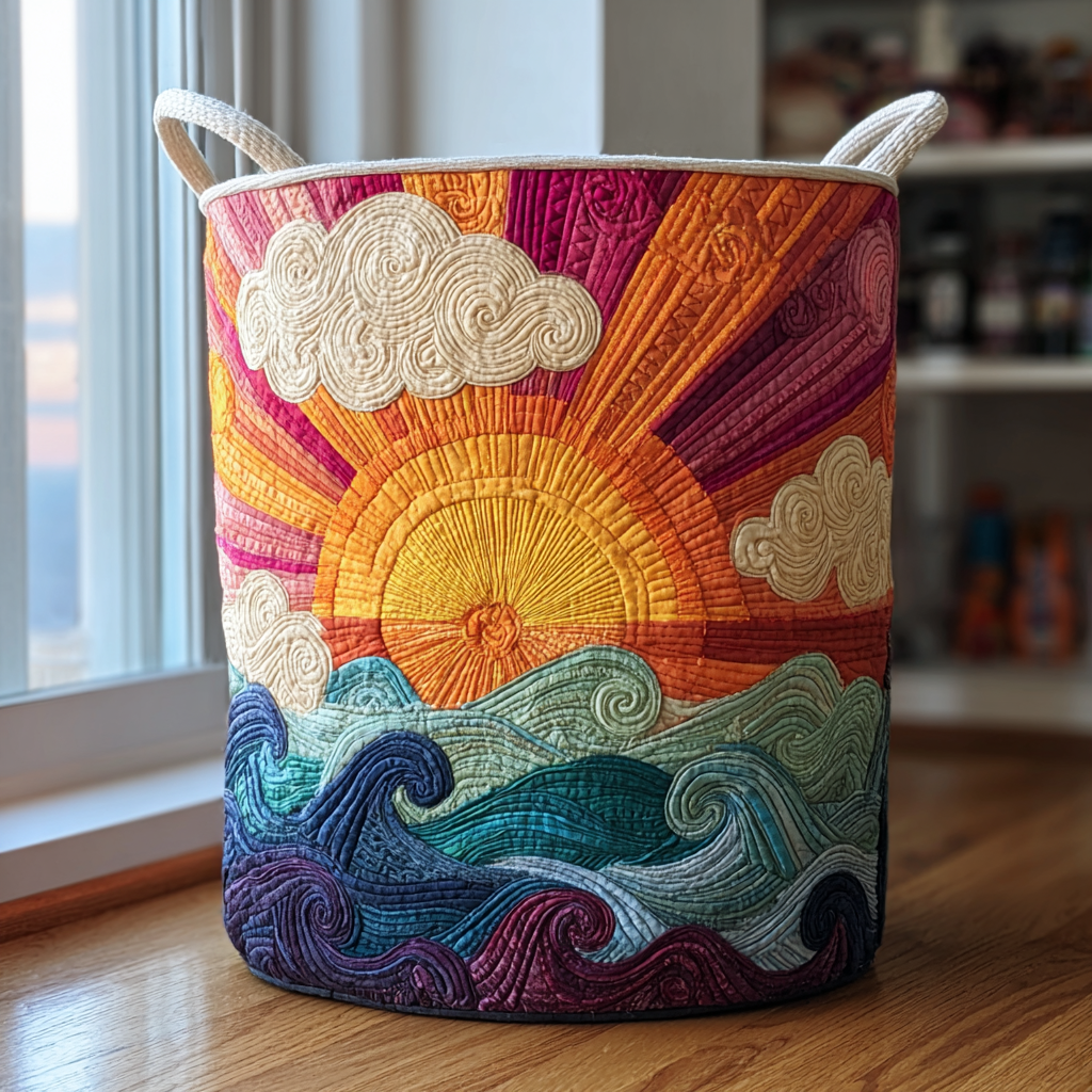 Gewatteerde wasmand Stralende zon