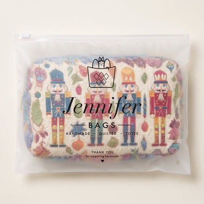 Nutcracker Glow Quilted Makeup Bag