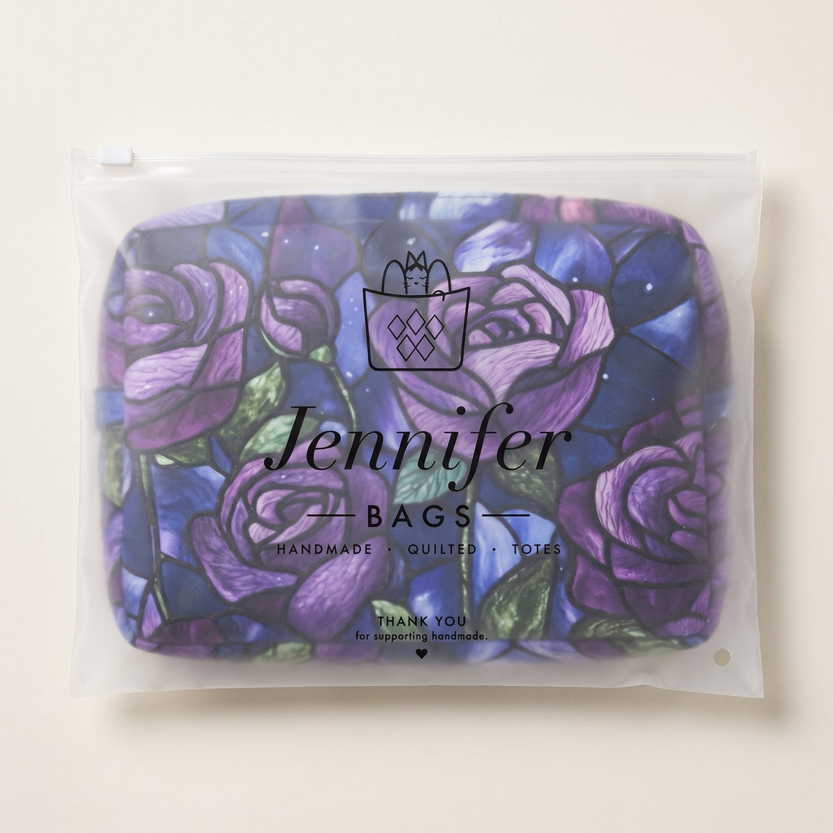 Midnight Rose Quilted Makeup Bag