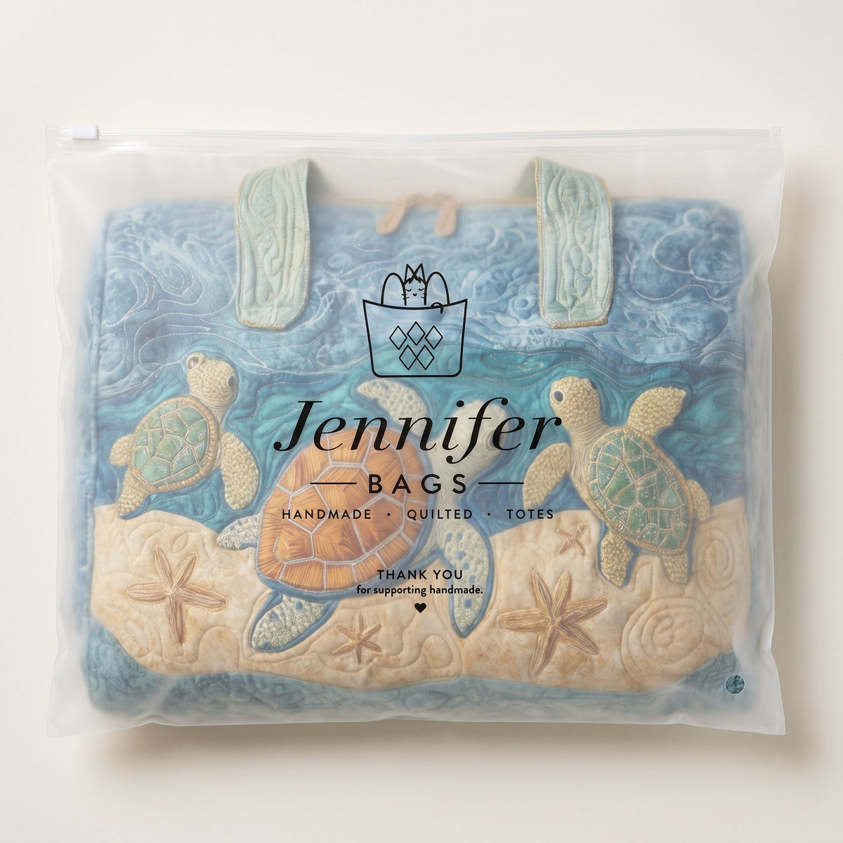 Turtly Cute Quilted Duffle Bag