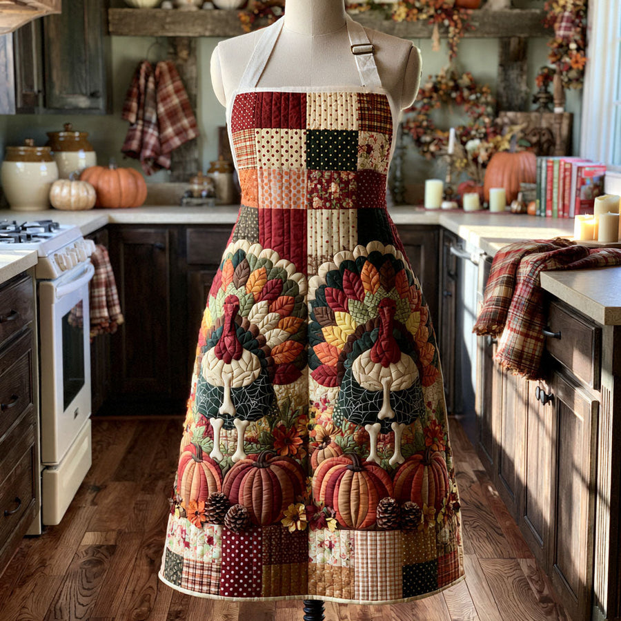 Gewatteerd keukenschort Patchwork Oogst