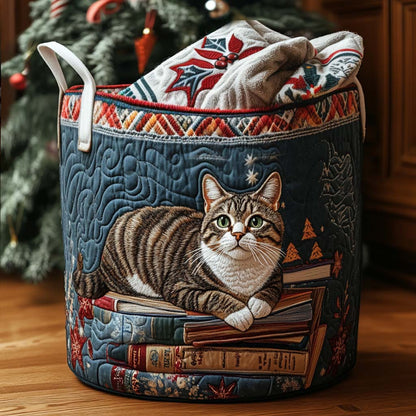 Christmas Pattern Quilted Laundry Basket