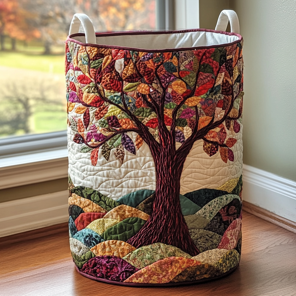 Forest Spirit II Quilted Laundry Basket