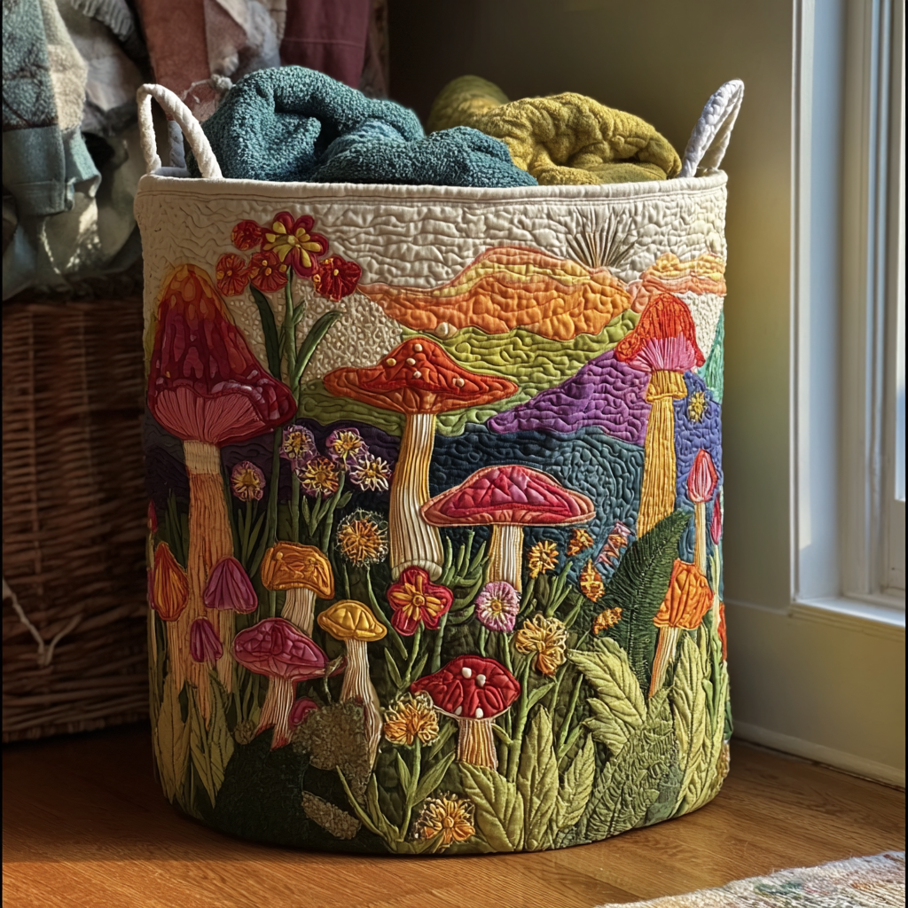 Garden at Dawn Quilted Laundry Basket