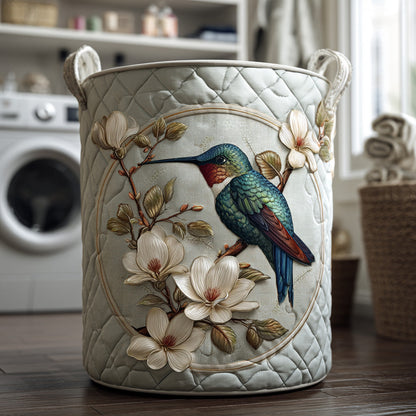 Hummingbird in Lace Quilted Laundry Basket