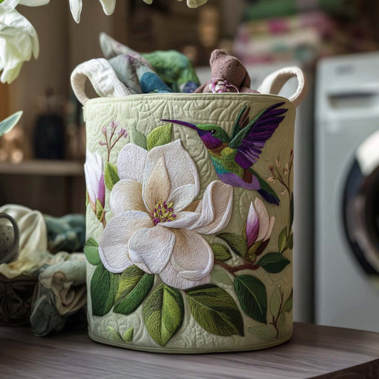 Hummingbird Quilted Laundry Basket