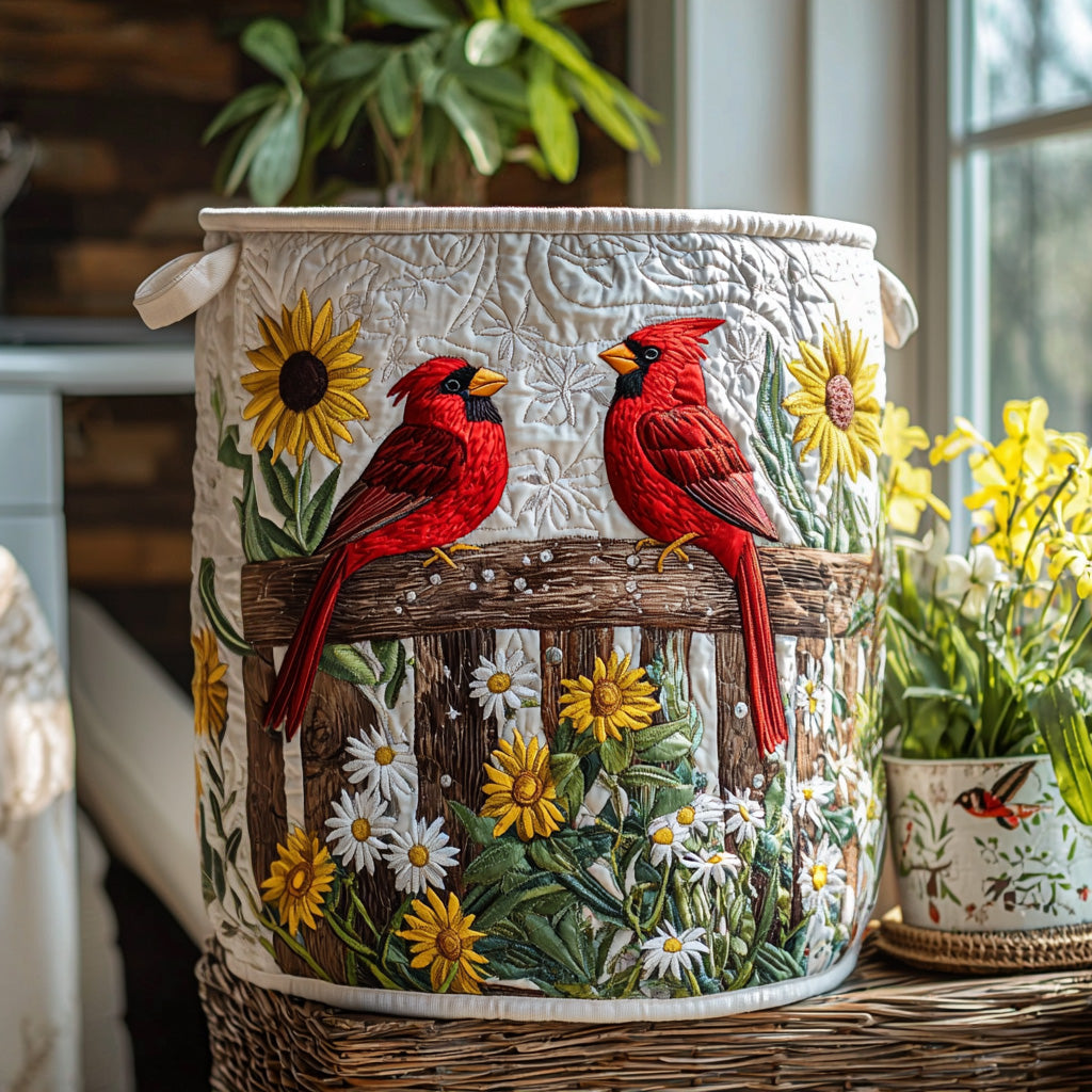 Red Branch Quilted Laundry Basket