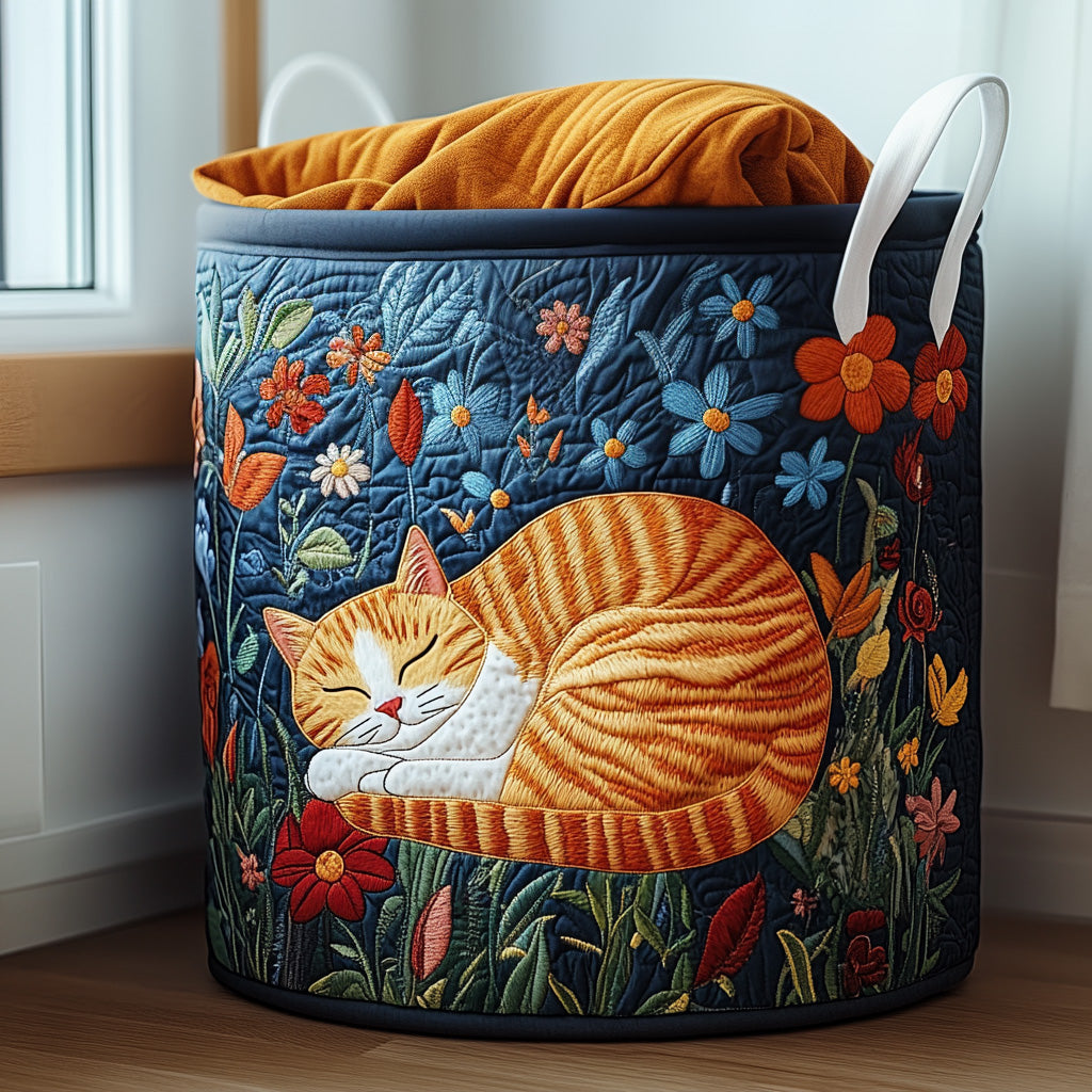 Siesta in the Sun Quilted Laundry Basket