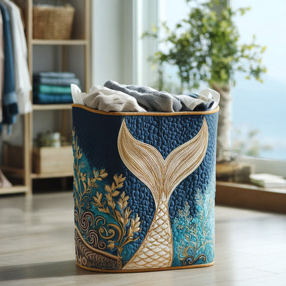 Sparkling Tides Quilted Laundry Basket
