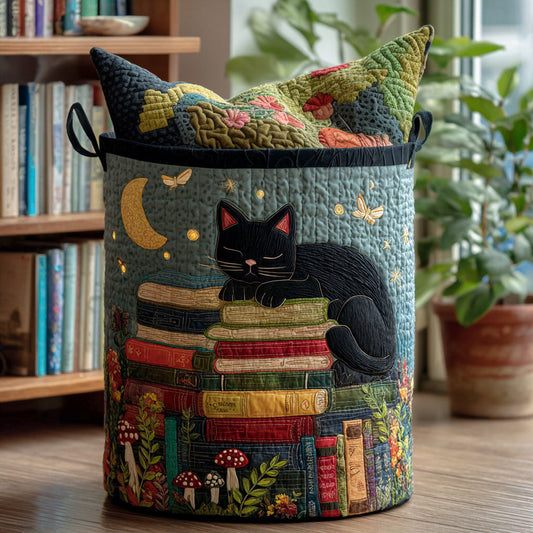 Starry Book Land Quilted Laundry Basket
