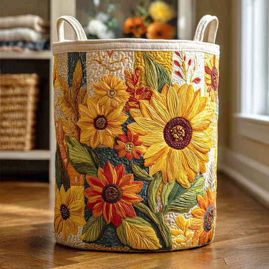 Sunflower II Quilted Laundry Basket