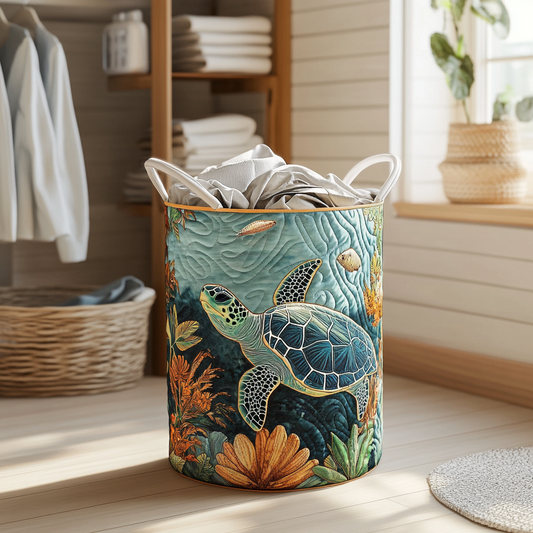 Turtle Bay Quilted Laundry Basket
