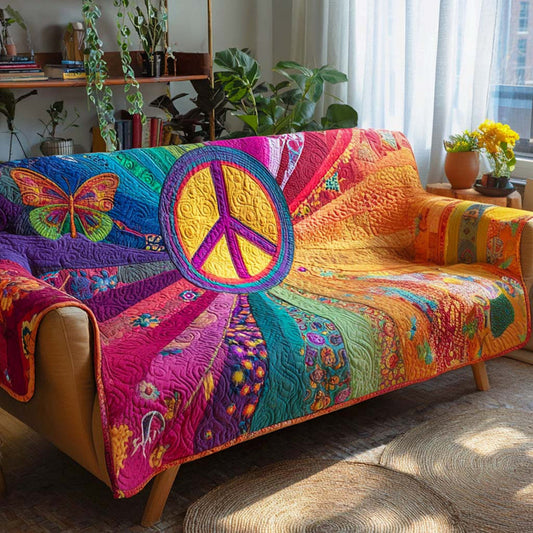 Rainbow Peace Quilted Seat Sofa LD04